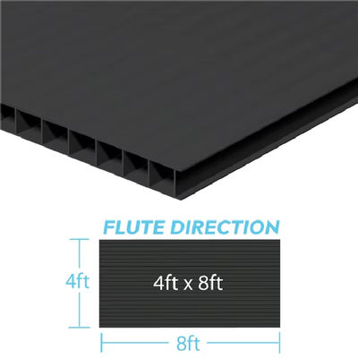 2MM Black PP Corrugated Plastic Sheeting for Floor Covering