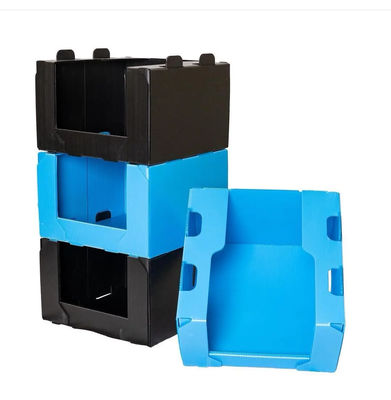 Front Opening Warehouse Storage Bin Plastic Corrugated Stackable Storage Box Shelf Picking Bins