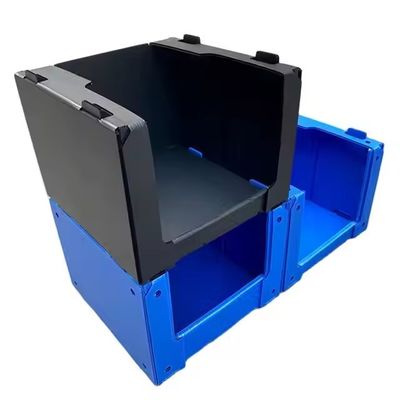 Flat Pack Blue Corrugated Plastic Parts Bins Stackable PP Shelf Stake Bins Corflute K Bins