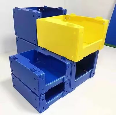 Flat Pack Blue Corrugated Plastic Parts Bins Stackable PP Shelf Stake Bins Corflute K Bins