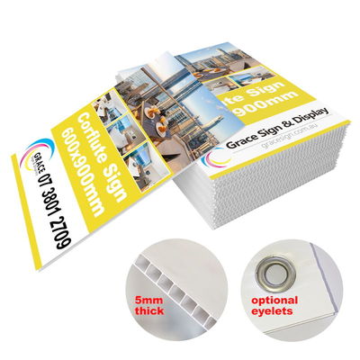 4mm Custom Plastic Advertising Corflute Plastic Yard Signs 18x24 With H Stakes Coroplast Yard Signs