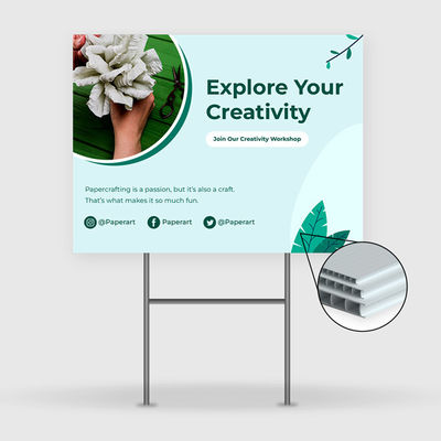 Corrugated UV Printed Plastics H Stake Blank Lawn Coroplast Yard Signs