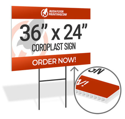 12"x18", 24"x18", 24"x24", 36"x24" 4mm Corrugated Plastic Yard Signs Printing Coroplast Signs
