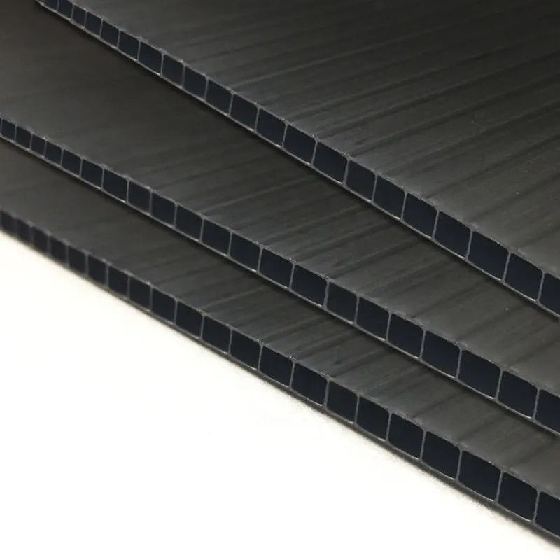 2400x1200 Plastic Corrugated Boards Panels for Temporary Surface Protection Flooring Protective Sheets in Black White Blue